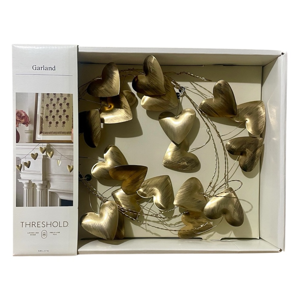 Threshold - Gold Metal Heart Garland